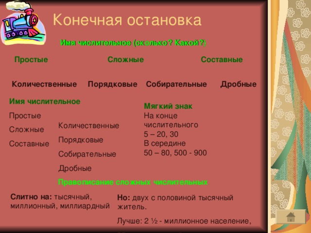 Простые составные и сложные числительные 6 класс