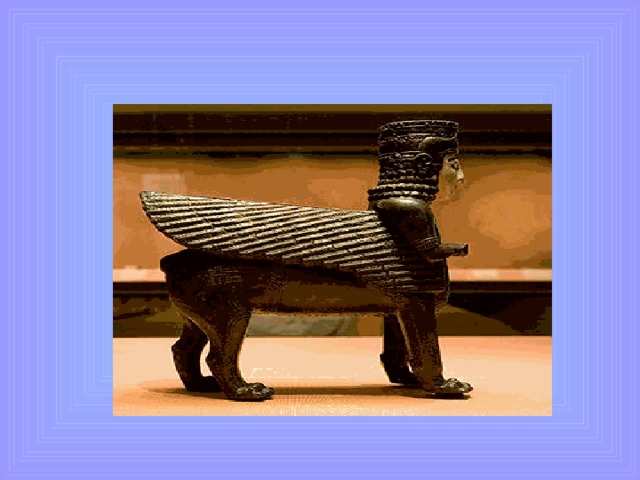 4. Ассирийская статуя, охранявшая вход в царский дворец.  