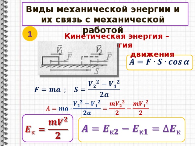 Связь изменения энергии с работой. Связь работы и энергии в физике. Механическая работа формула. Механическая работа и энергия. Работа кинетической энергии формула.