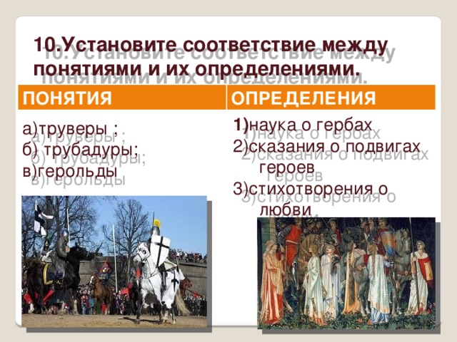 Тест по истории 6 класс рыцарство легенды и быль