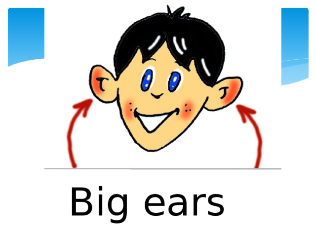 He s got big ears. Big Ears. Big Ears small Ears рисунок. Small Ears для детей. Big Ears перевод.