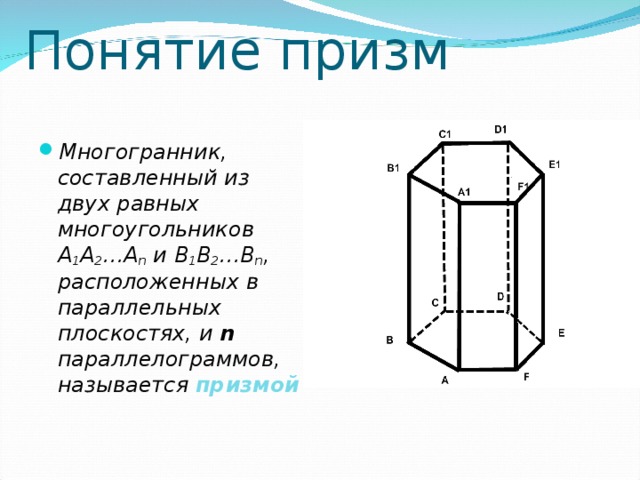 Геометрия 10 класс презентация понятие многогранника призма