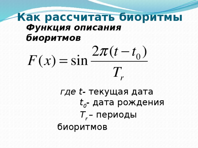 Рассчитать биоритмы в экселе