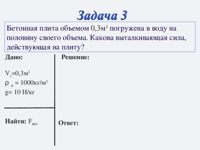 Тест по физике выталкивающая сила 7 класс