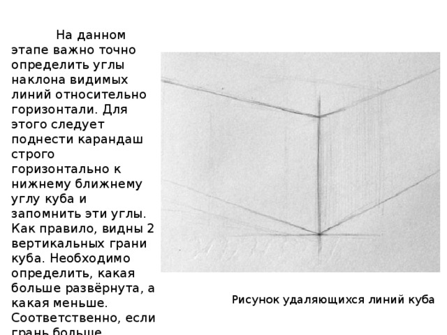 Рисунки куба с правильным перспективным сокращением