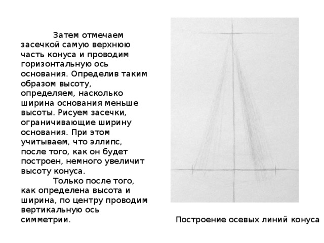 Как рисовать конус