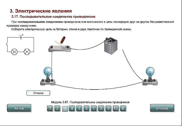 Электрические явления схема