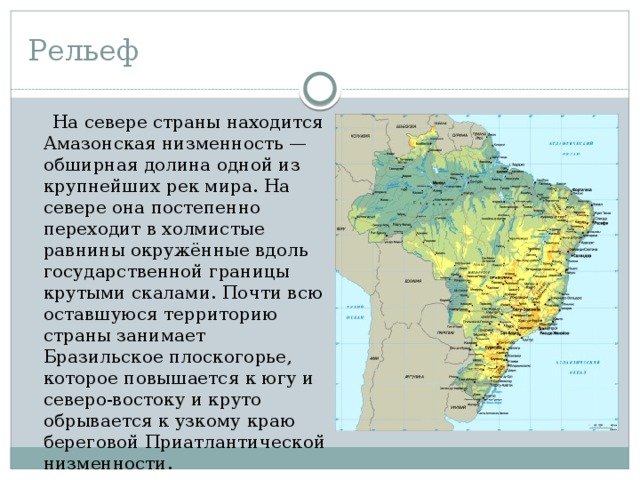 Общий характер поверхности рельефа бразилии. Характеристика Бразилии. Рельеф амазонской низменности. Амазонская низменность Страна. Описать амазонскую низменность.