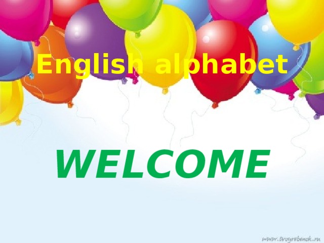 English alphabet WELCOME 