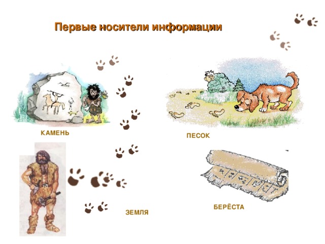 Первые носители информации КАМЕНЬ ПЕСОК БЕРЁСТА ЗЕМЛЯ  2010 