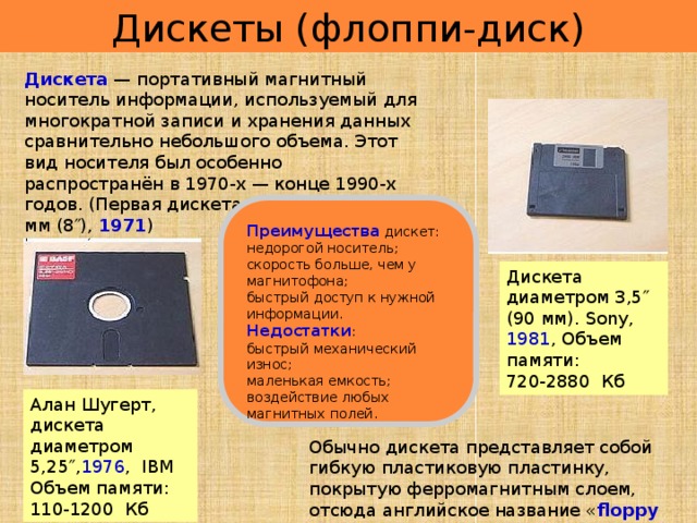 Память дискеты 1 44 мб сколько слов размером 25 байт можно расположить на дискете