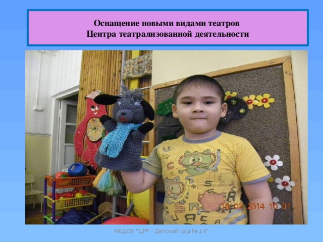Оснащение новыми видами театров Центра театрализованной деятельности МБДОУ 