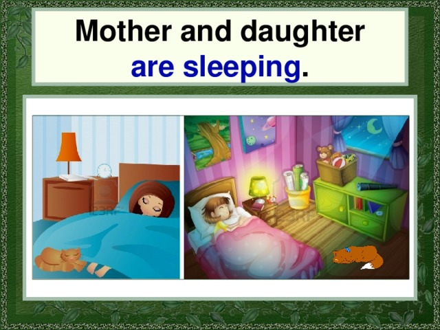 Mother and daughter are sleeping . mother and daughter 