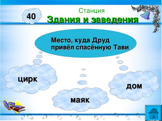 Станция  Здания и заведения 40 Место, куда Друд привёл спасённую Тави  цирк  дом  маяк  станции  