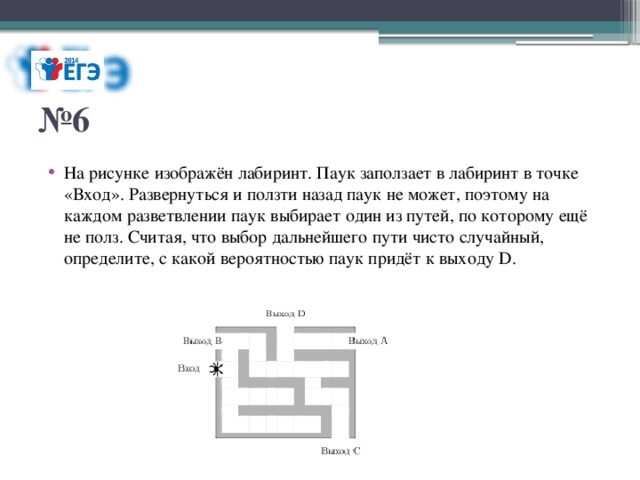 На рисунке изображен лабиринт паук ползет