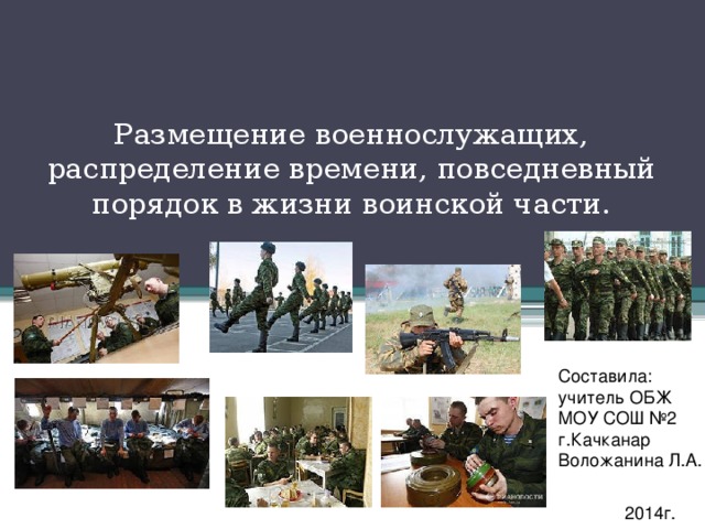 Презентация на тему распорядок дня военнослужащих