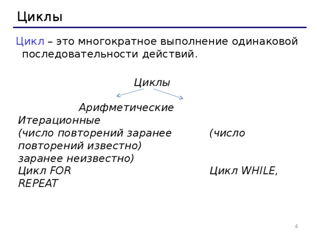 Одинаковый порядок. Многократное выполнение одинаковой последовательности действий.