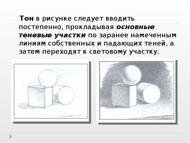 Общее тоновое состояние натуры и рисунка