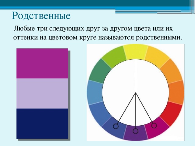 Родственная схема сочетания цветов