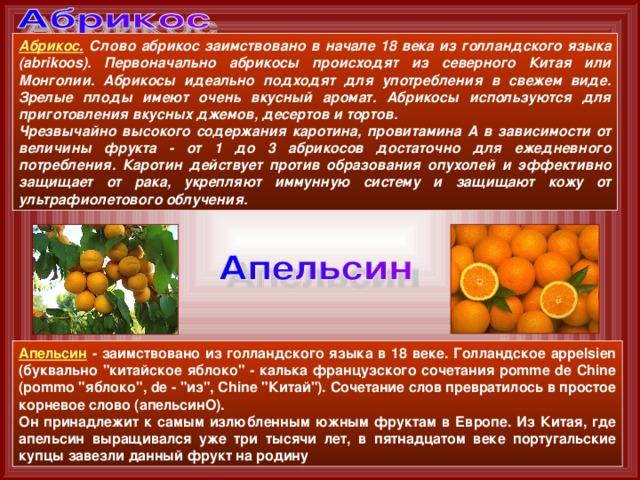 Моя любовь абрикоса текст. Сообщение о абрикосе. Абрикос слово. Происхождение слова апельсин. Предложение про абрикос.