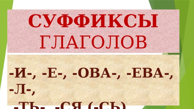 Ть ся. Суффиксы глаголов. Глагольные суффиксы. Суффиксы глаголов в русском языке. Глагольные суффиксы в русском языке.