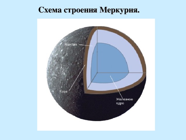 Схема строения Меркурия. 