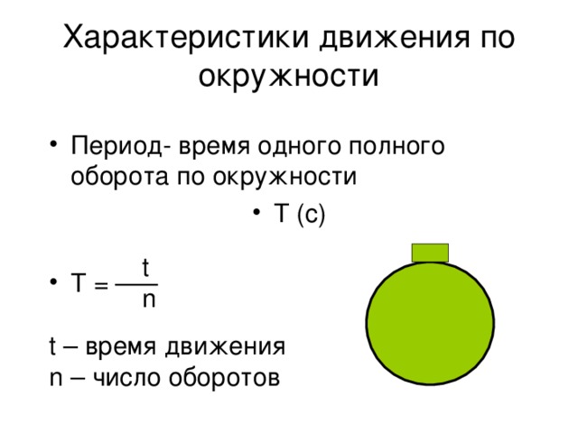 Характеристики движения