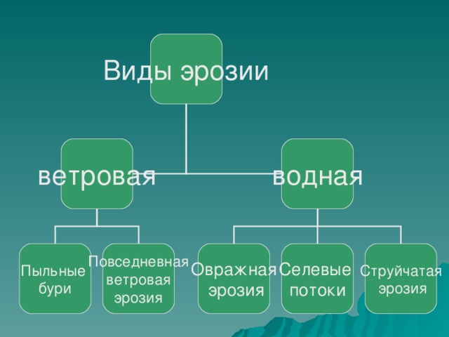 Виды эрозии схема