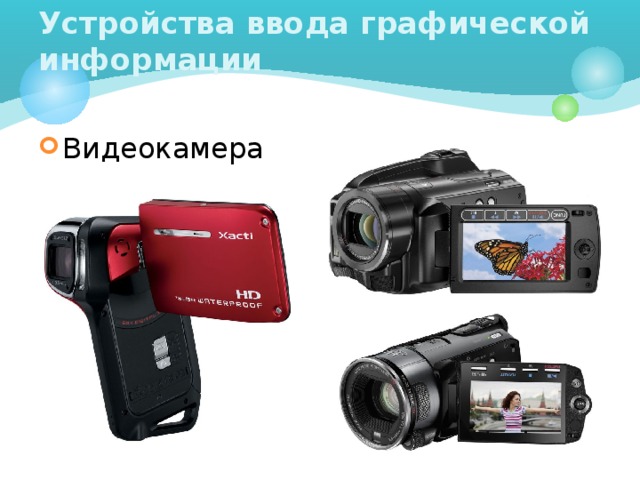 Устройства ввода графической информации Видеокамера 