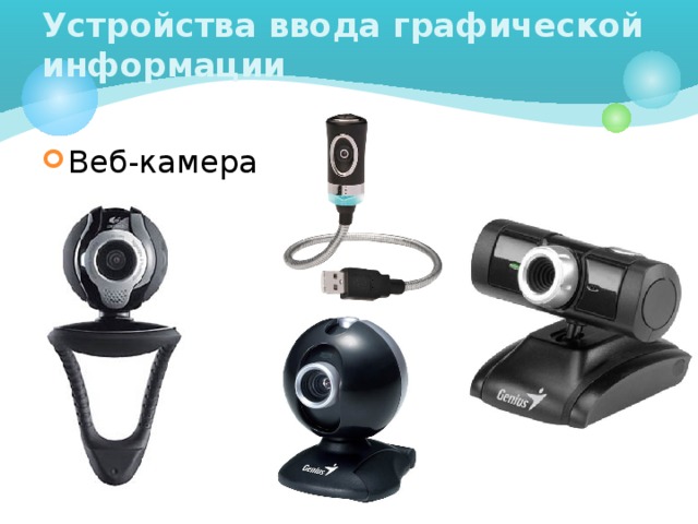 Устройства ввода графической информации Веб-камера 