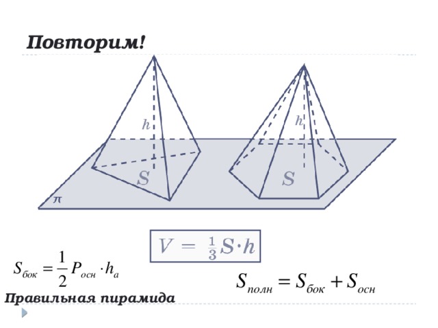 S правильной пирамиды. S полн правильная пирамида. Тетраэдр s бок. Пирамида s боковое s полн и v. S полн s осн s бок.