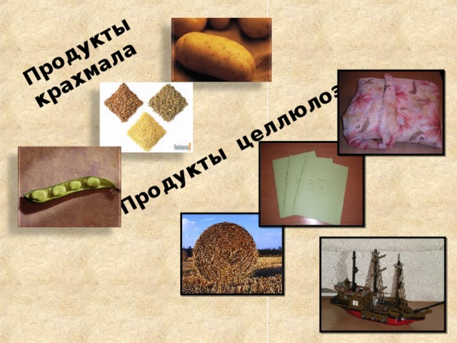 Продукты целлюлозы Продукты крахмала 