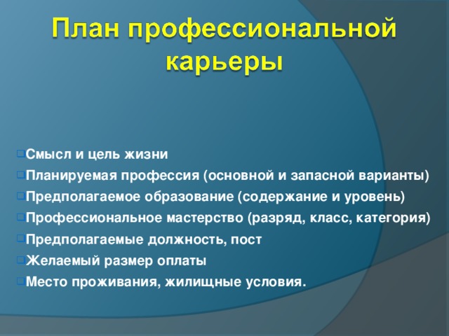 Какую роль играет правильно составленный профессиональный план в профессиональном