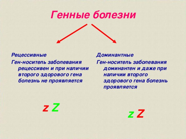 Рецессивный признак это