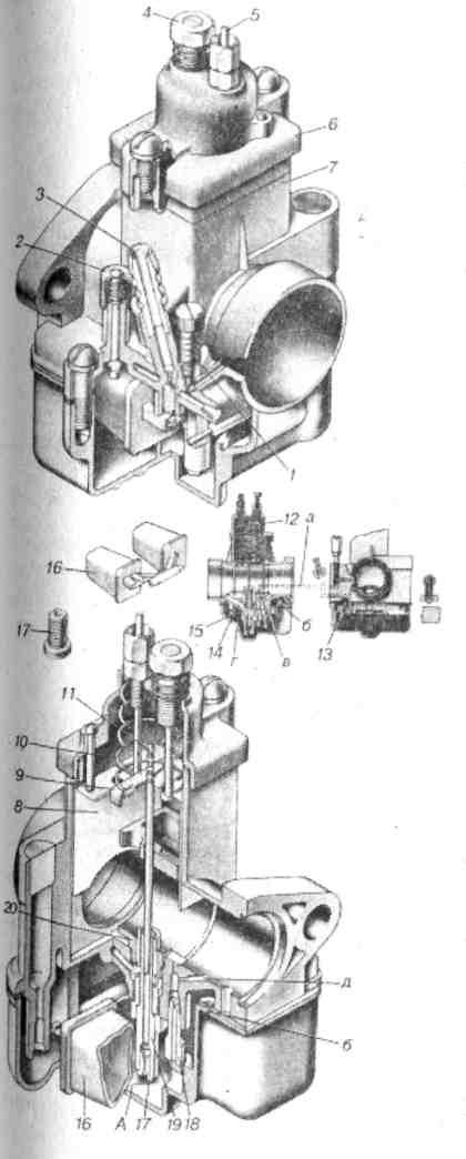 Схема карбюратора к68д