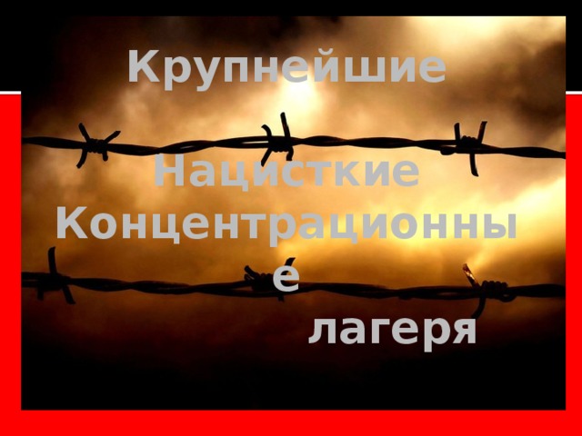 Крупнейшие  Нацисткие Концентрационные  лагеря  
