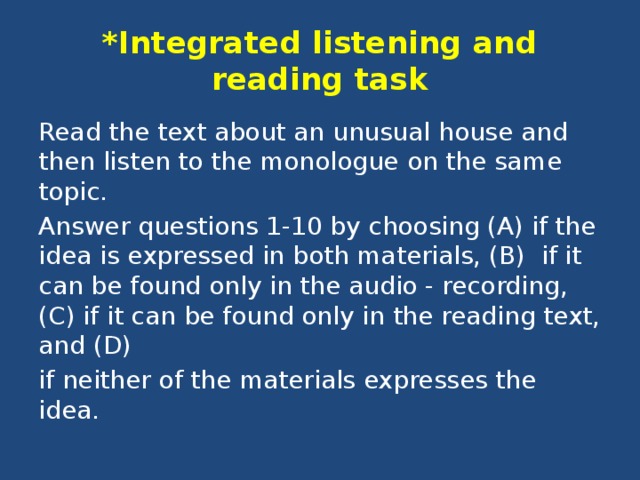 Task 1 reading 9 класс