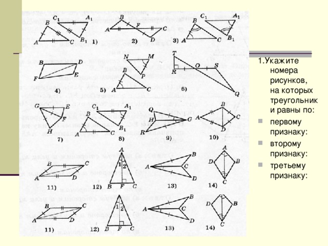 Укажите номера рисунков