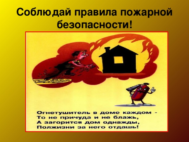 Соблюдай правила пожарной безопасности! 