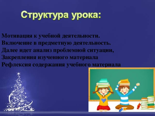 Мотивация к учебной деятельности. Включение в предметную деятельность.  Далее идет анализ проблемной ситуации,   Закрепления изученного материала Рефлексия содержания учебного материала 