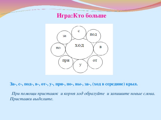 Образуйте слова по следующим схемам