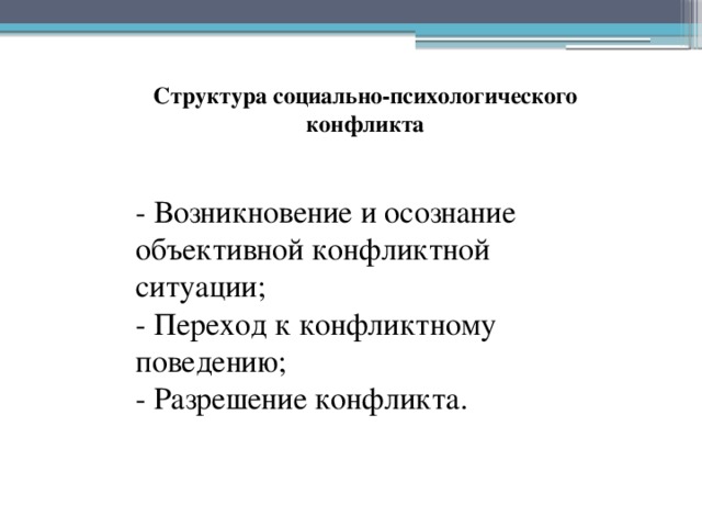 Презентация на тему структура конфликта