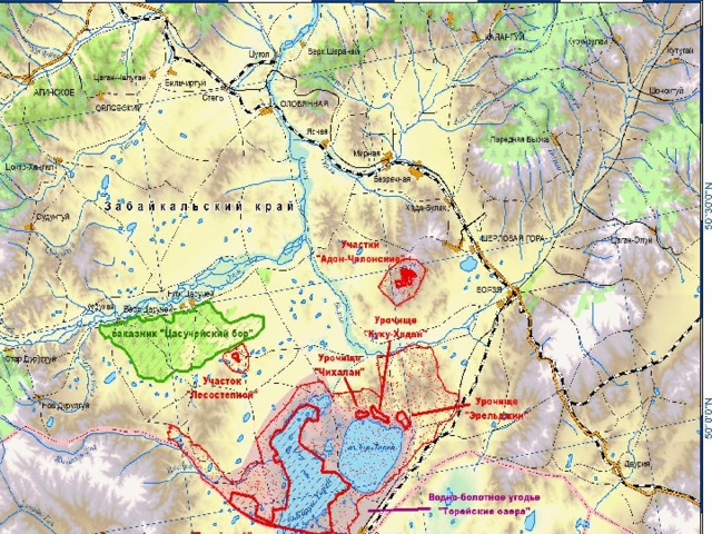 Даурский заповедник на карте