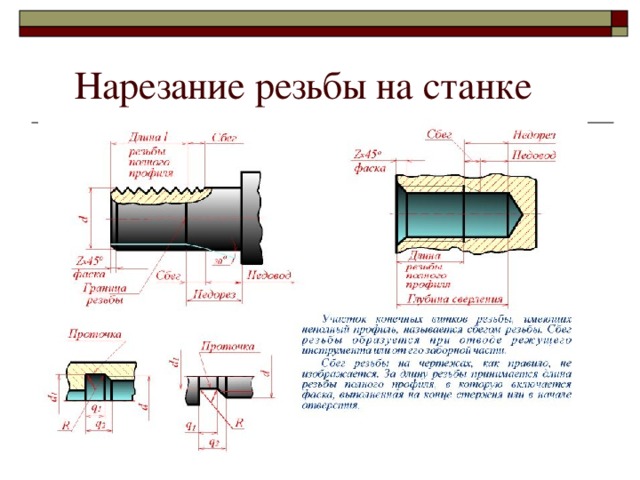 Нарезание резьбы на станке  