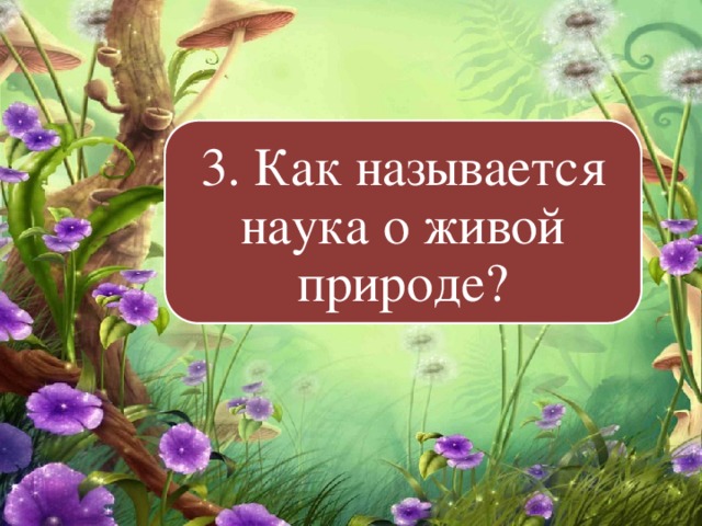 3. Как называется наука о живой природе? 