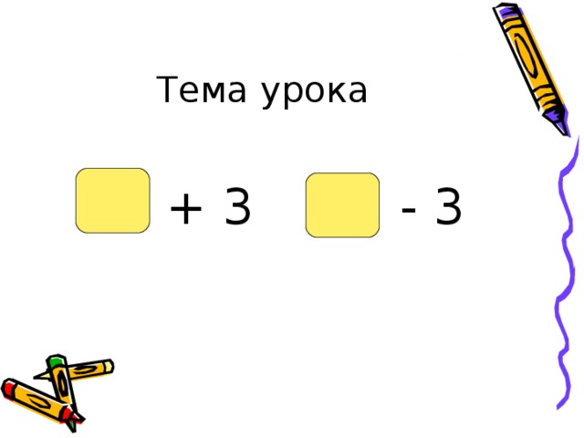 Тема урока + 3    - 3 + 3    - 3 + 3    - 3 + 3    - 3 + 3    - 3 