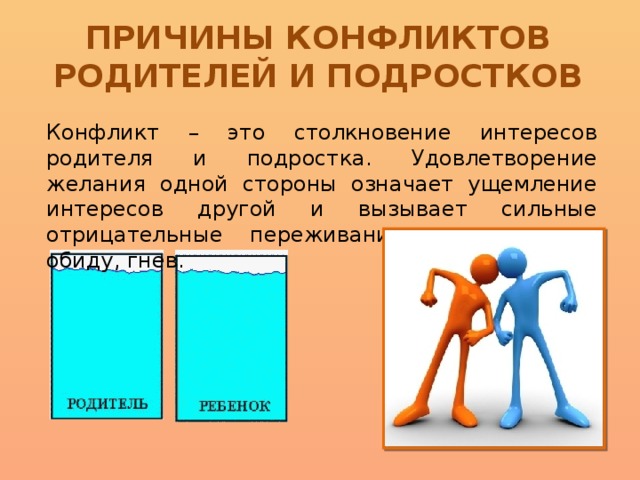 Глядя на диаграмму скажите много ли подростков считают что конфликты возникают из за недопонимания