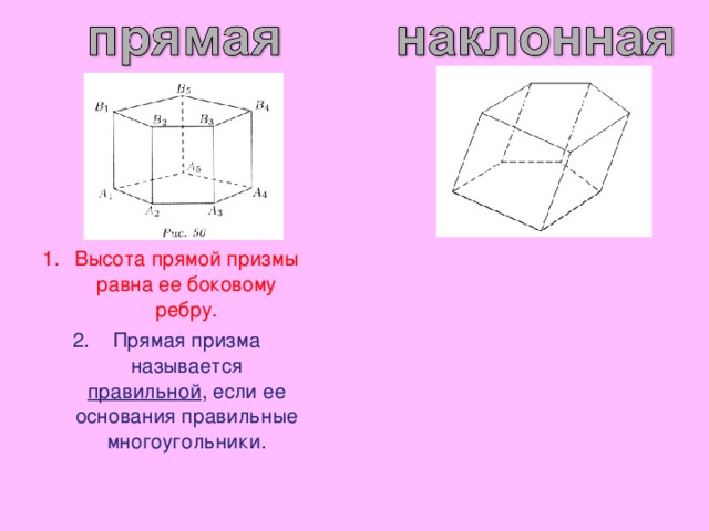 Боковые ребра перпендикулярны основаниям