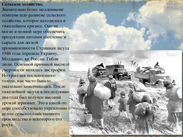 Положение в сельском хозяйстве. Развитие сельского хозяйства в годы Великой Отечественной войны. Сельское хозяйство после войны кратко. Состояние сельского хозяйства после войны. Положение промышленности в сельском хозяйстве после войны.