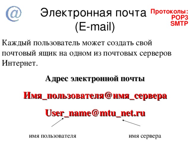 Каков адрес. Каково имя почтового сервера. Имя владельца электронной почты. Задан адрес электронной почты в сети интернет. Адрес электронной почты имя компьютера.